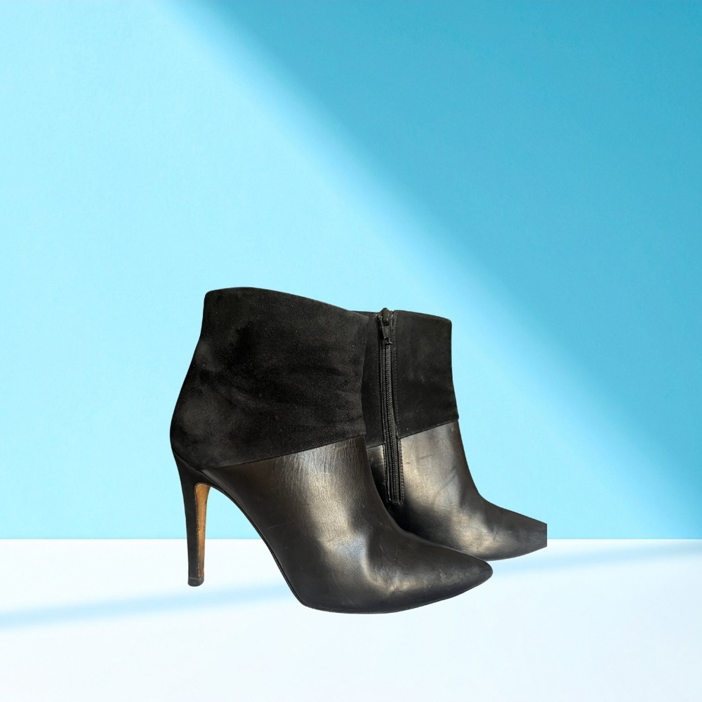 J.Crew Collection Leather & Suede Booties - Black — Style 02973 Size 6